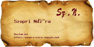Szopri Nóra névjegykártya